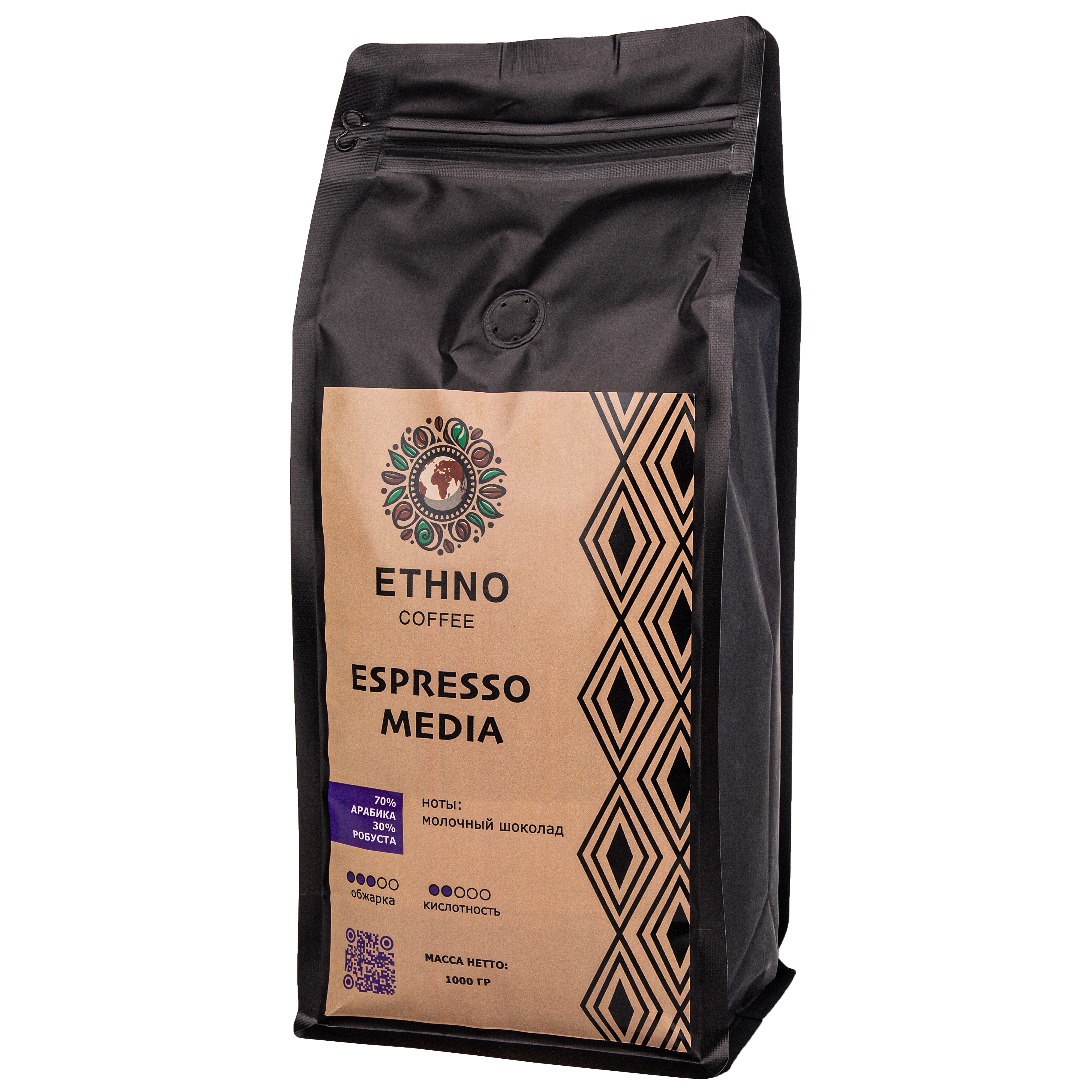 Кофе в зернах Ethno Caffe Espresso Media